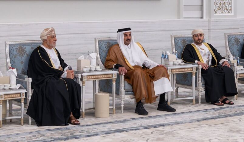 HH the Amir Receives Oman's Deputy Prime Minister Following Father Amir's Passing